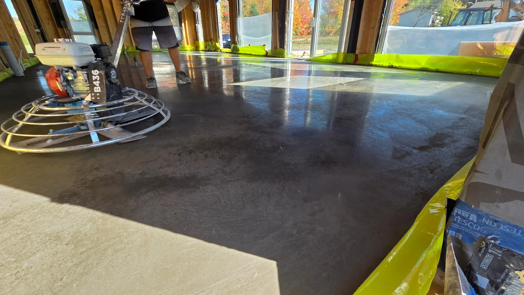 Mise en place de béton